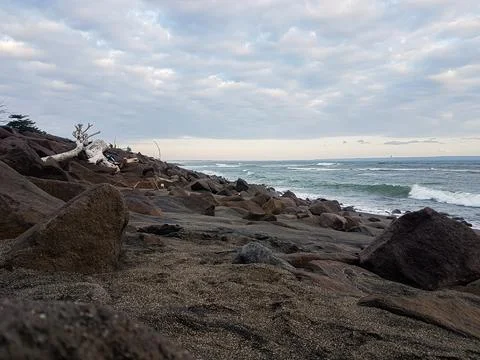 Beach with rocks Stock Photos
