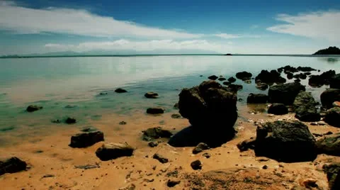 Beach rocks.mp4 Stock Footage 21347888