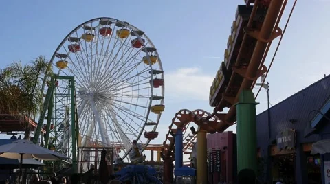 BEACH ROLLER COASTER IN SLOW MOTION Stock Footage 63319717