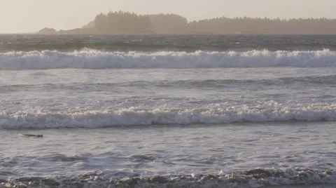 Beach Rolling Waves Sun Stock Footage 47290782