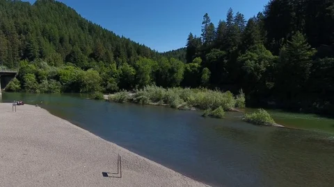 Beach at The Russian River Stock Footage 76007612