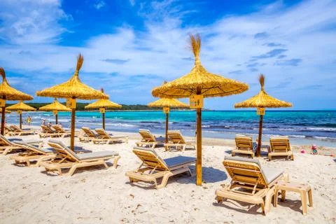 Beach in Sa Coma, Mallorca, Spain Stock Photos