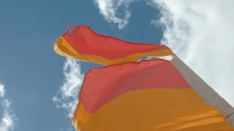 Beach safe swim flags 2 Stock Footage 86422351