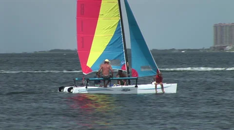 Beach Sailing Stock Footage 26040844