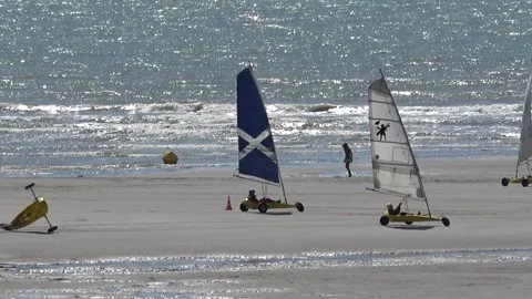 Beach sailors on the beach Stock Footage 309936967
