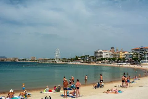 Beach of Saint-Raphael Stock Photos