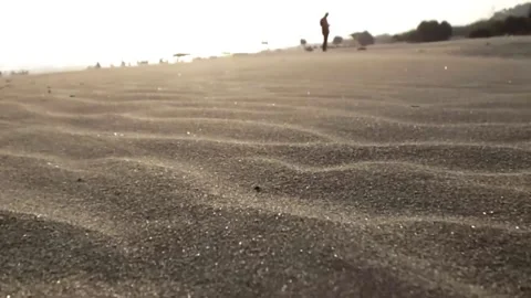 The beach sand is blown off Stock Footage 151686164
