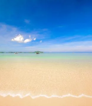 Beach sand with blue sky Stock Photos