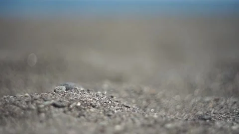On The Beach - Sand Dune In Front Of Beautiful Azure Sea Santorini Stock Footage 130585391