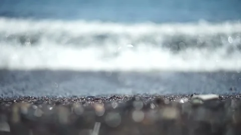 On The Beach - Sand Dune In Front Of Beautiful Azure Sea Santorini Stock-Footage 130588310