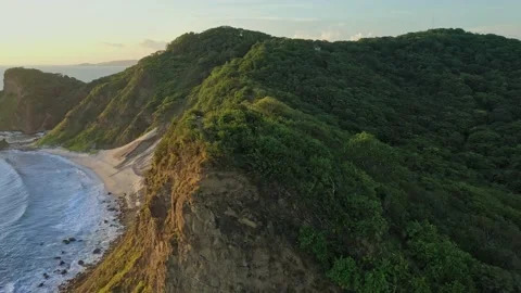 Beach Sand Dune Playa Duna Nicaragua Drone Stock Footage 153632847