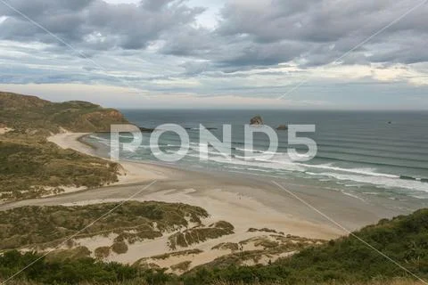 Beach with sand dunes Sandfly Bay Dunedin Otago Otago Peninsula South