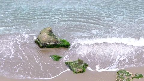 Beach sand during closed weather Video stock 154202570