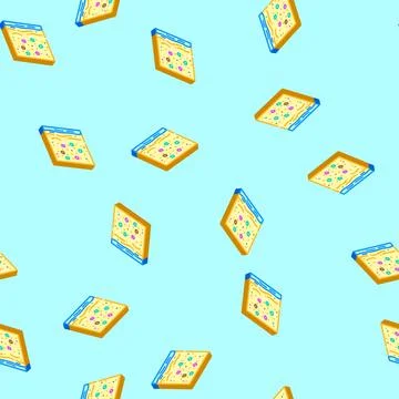 Beach sand microplastics isometric icon seamless pattern Stock Illustration