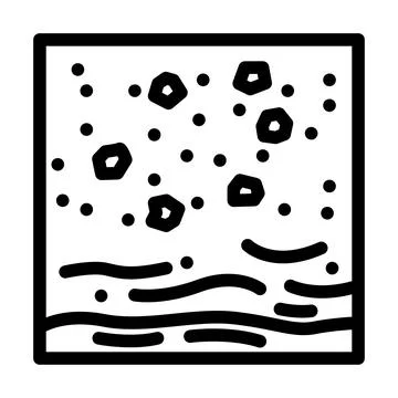 Beach sand microplastics line icon vector illustration Stock Illustration
