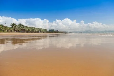Beach sand  sky cloud Stock Photos