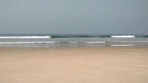 Beach, sand waves and sky Stock Footage 154263111