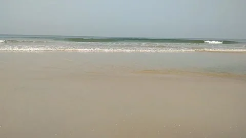Beach, sand waves and sky Stock Footage 154270829