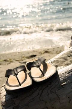 Beach sandals Stock Photos