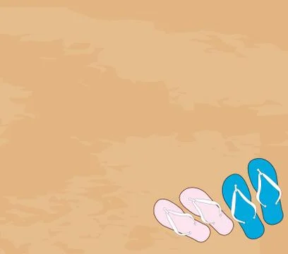 Beach Sandals On The Sand Stock Illustration