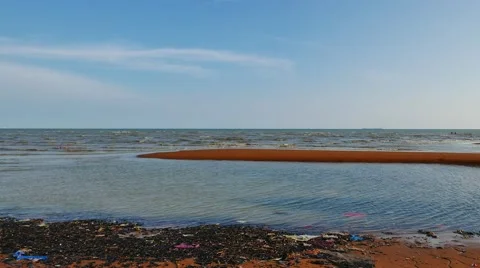 Beach with a sandbar Stock Footage 50794591