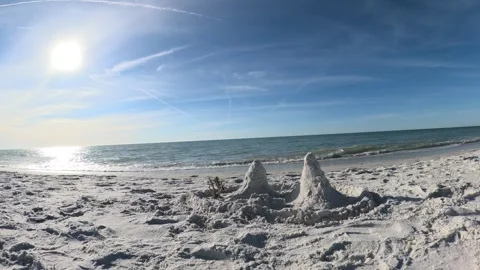 Beach Sandcastle 11 Stock Footage 297101494
