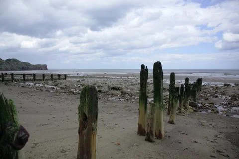 On the beach at Sandsend Stock Photos