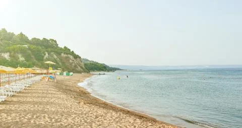 The beach is sandy Stock Photos