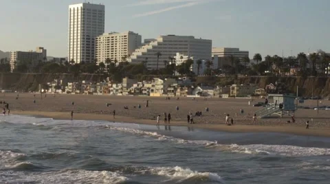 Beach in Santa Monica, CA Stock Footage 6523989