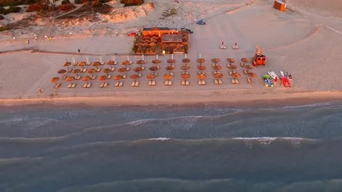 Beach in Sardinia during the sunrise  Stock Footage 82616030
