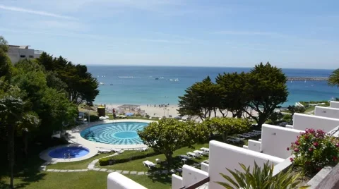 Beach scene from hotel Stock Footage 41805466