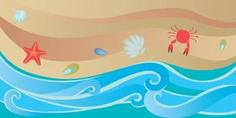 Beach Scene Stock Illustration