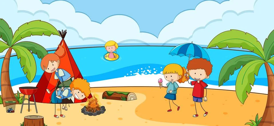 beach scene for kids