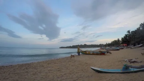 Beach Scene in Sri Lanka 動画素材 90053754