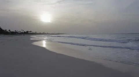 Beach Scene at Sunset Stock Footage 40388672