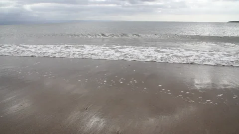 Beach scene in Wales Stock Footage 135190203