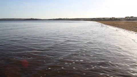 Beach scene in Wales Stock Footage 135190298