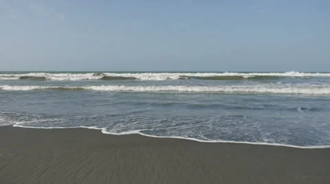 Beach Scene Waves Stock Footage 35753236