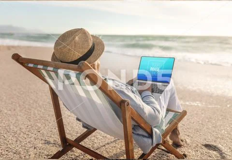 Beach Screen Mockup PSD Template