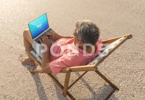 Beach Screen Mockup PSD Template