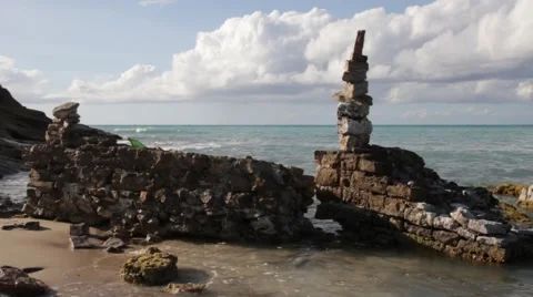 Beach sculpture Stock Footage