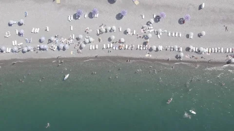 Beach by the sea, aero Video stock 265962434