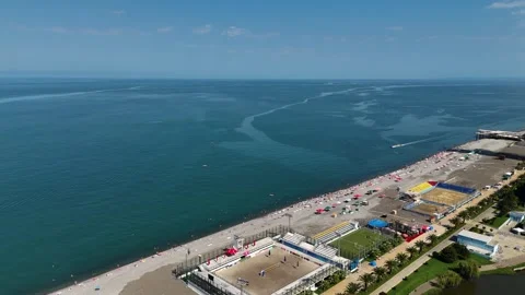 Beach by the sea from a drone Stock Footage 289004726
