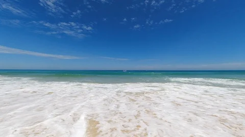 Beach sea landscape, View of beautiful landscape in summer sun light. Vídeos de archivo 122321373
