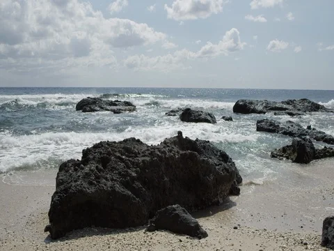 Beach sea rock 스톡 동영상 79704774