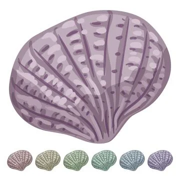 Beach sea shell cartoon vector graphic Stock Illustration
