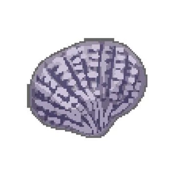 Beach sea shell pixel art vector illustration Stock Illustration