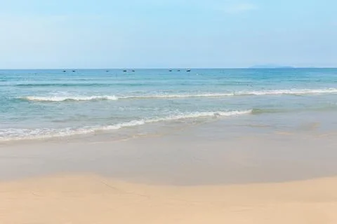 The beach with sea waves Stock Photos