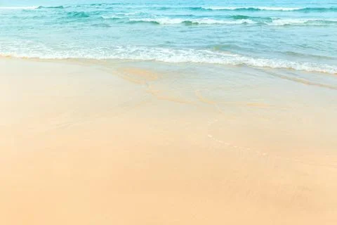 The beach with sea waves 스톡 사진