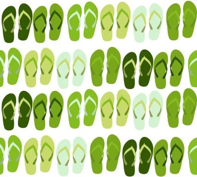 Beach Seamless Background with Flip Flops Vector Illustration Illustrazione stock